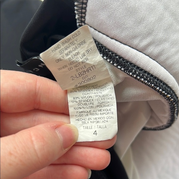 La Blanca One Piece Black and White Halter Swimsuit 4 - Picture 8 of 8